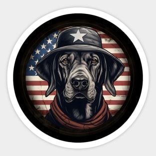 Patriotic Foxhound Sticker